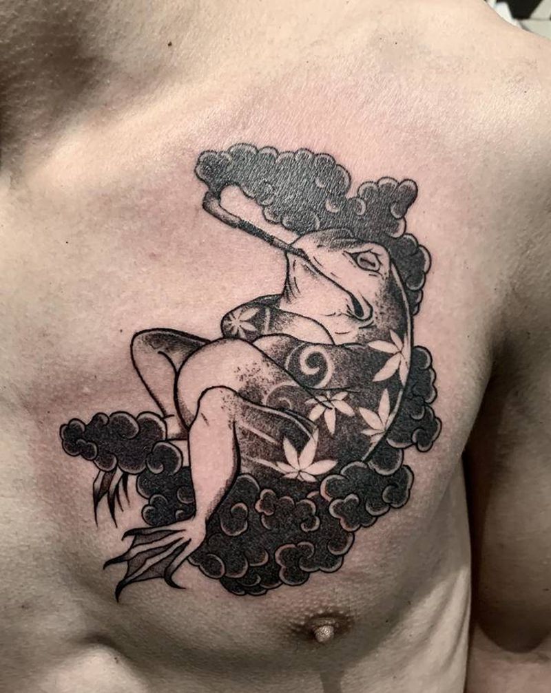 日式蛤蟆遮盖纹身图片_日式纹身图案