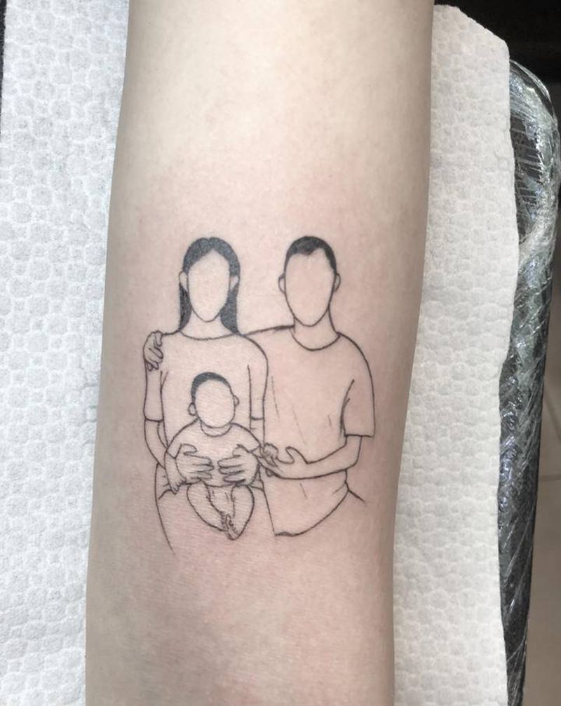 简笔人物纹身图片_手臂纹身图案