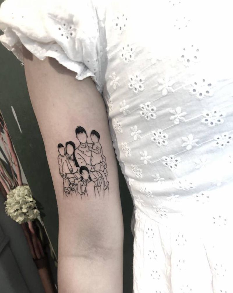 简笔人物纹身图片_手臂纹身图案