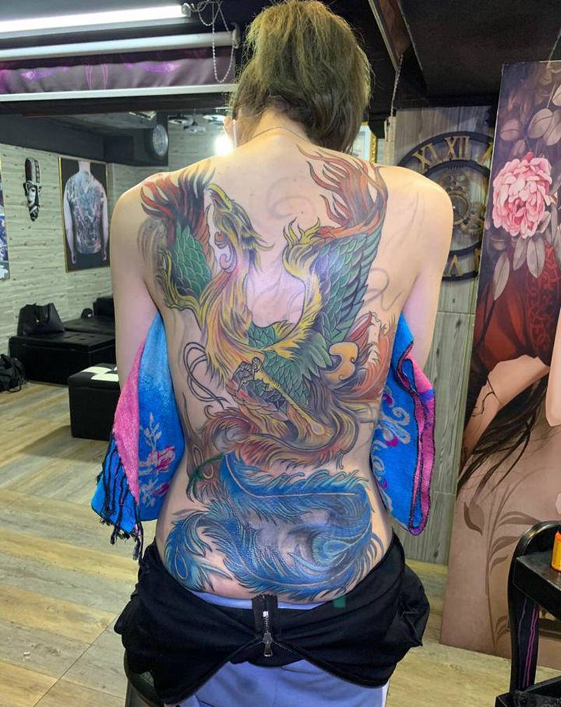 凤凰纹身图片_老传统纹身图案