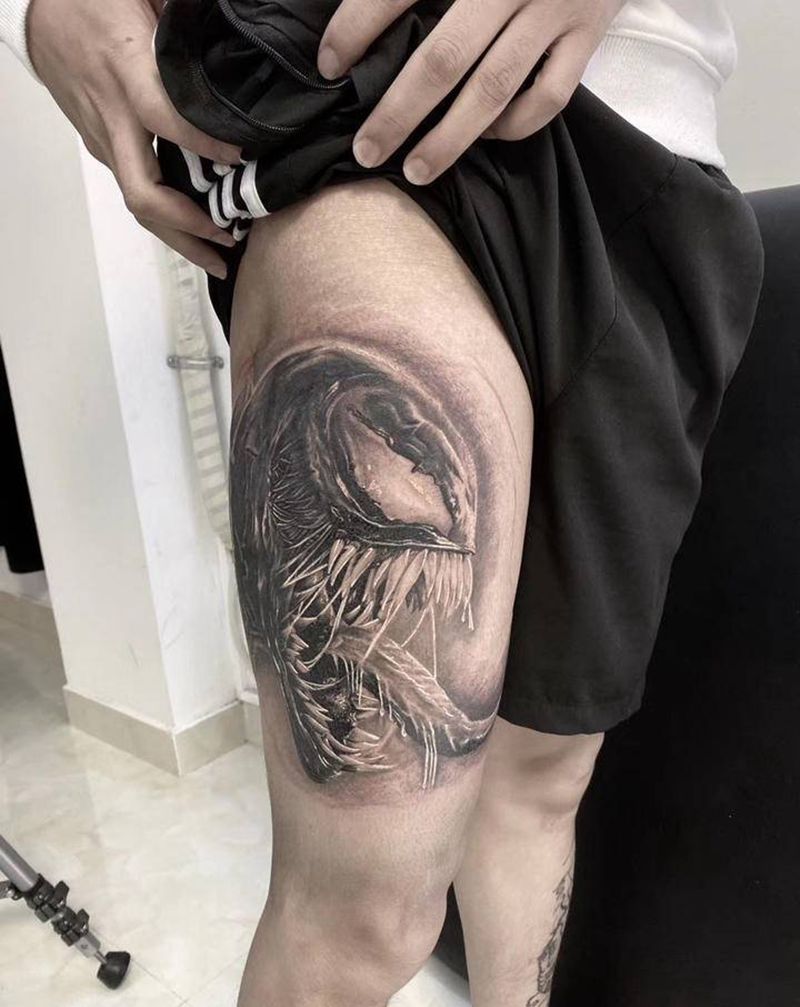 毒液纹身图片_欧美写实纹身图案