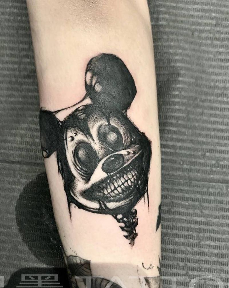 暗黑米奇纹身图片_手臂暗黑系纹身图案