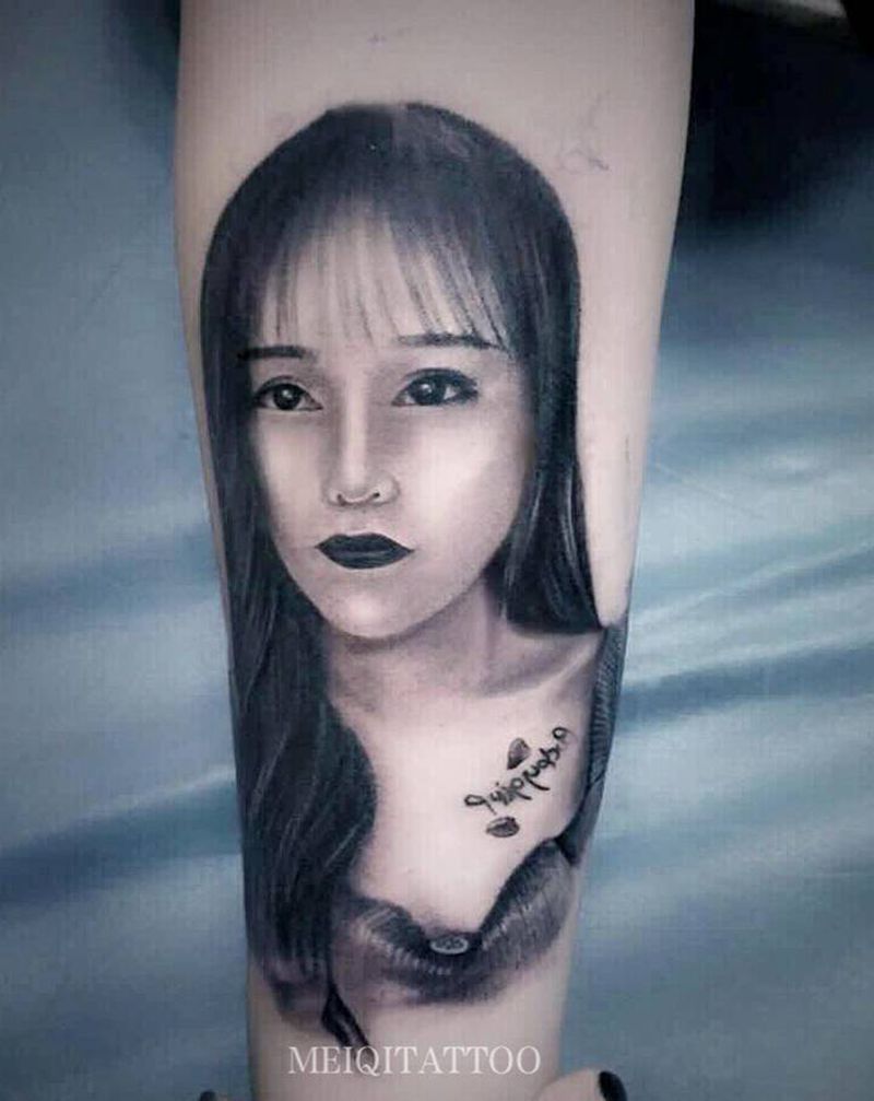 肖像纹身图片_手臂欧美写实纹身图案