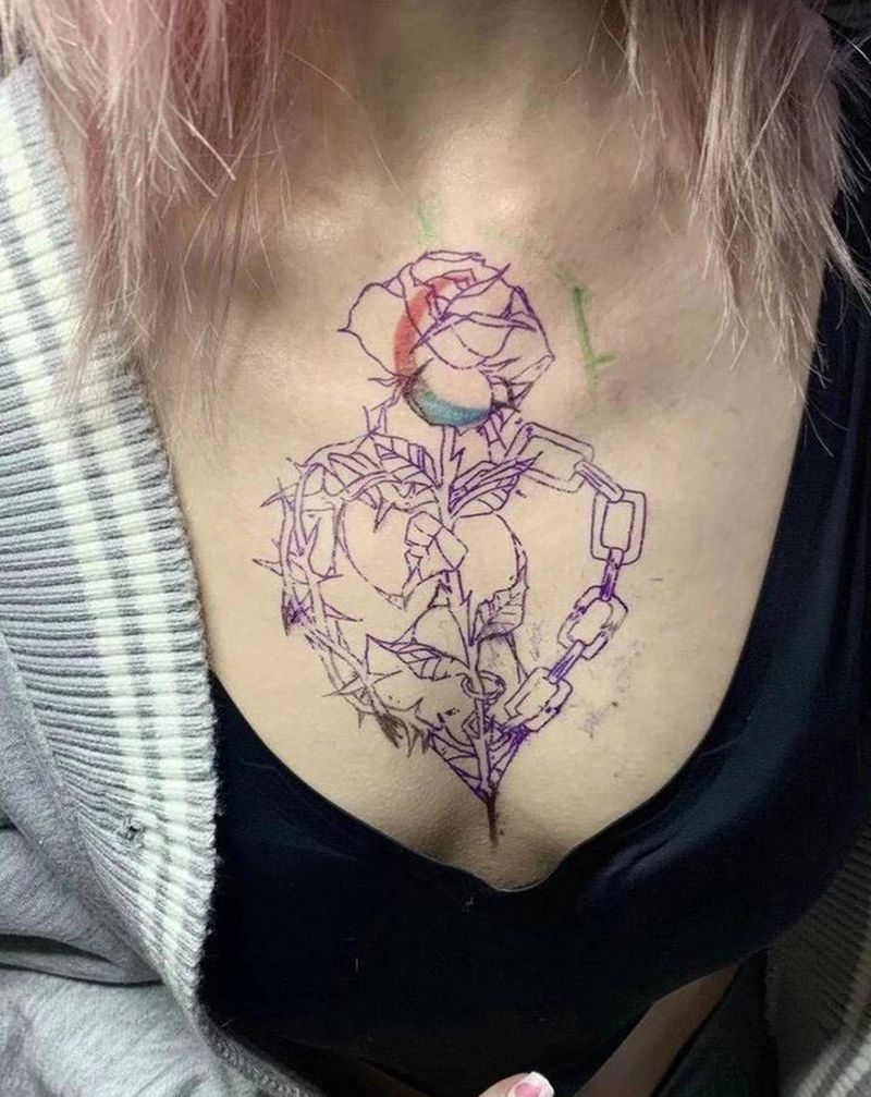 原创遮盖纹身图片_胸部纹身图案