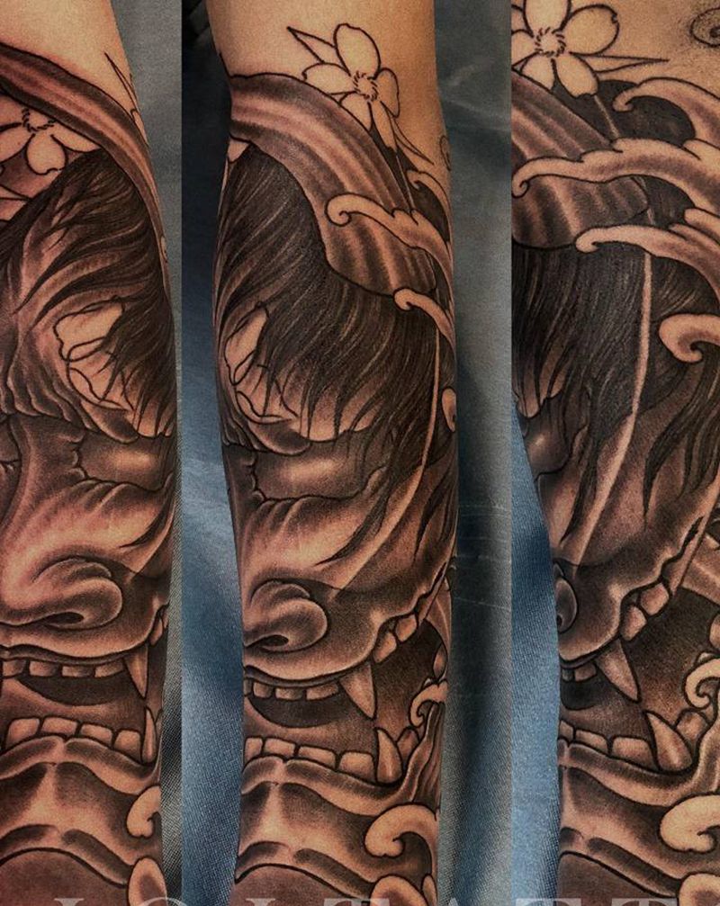 般若纹身图片_手臂新传统纹身图案