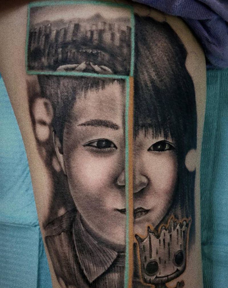 肖像纹身图片_手臂欧美写实纹身图案