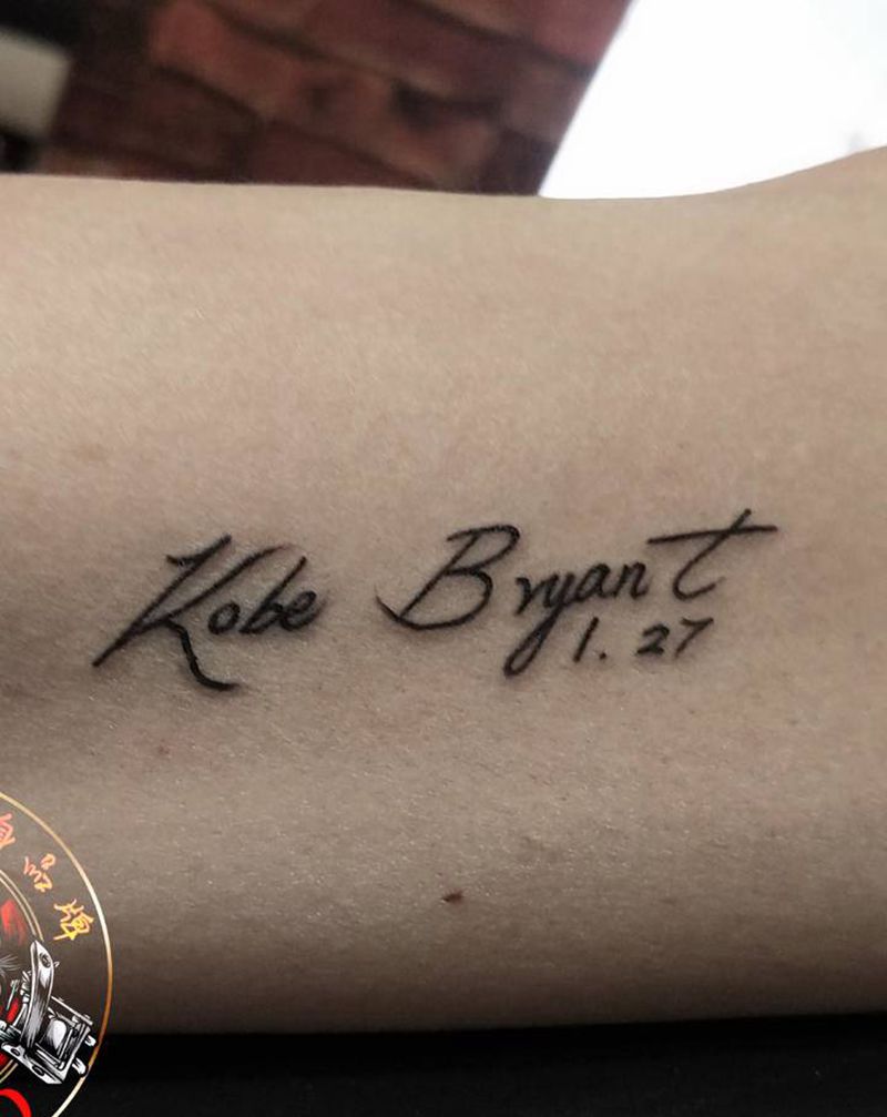 科比签名纹身图片_手臂纹身图案