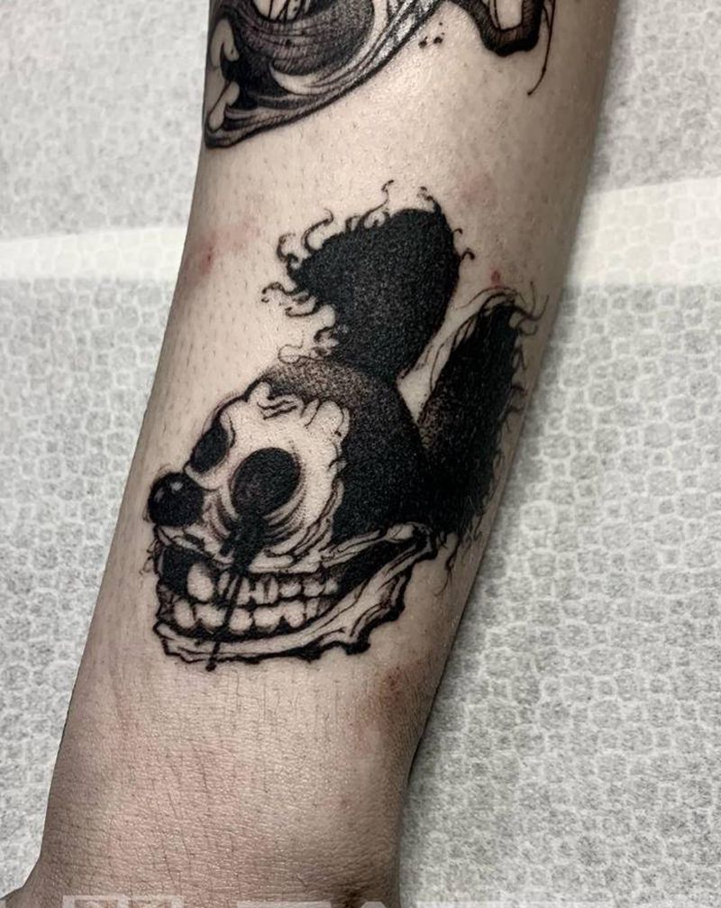 暗黑米奇纹身图片_手臂暗黑系纹身图案