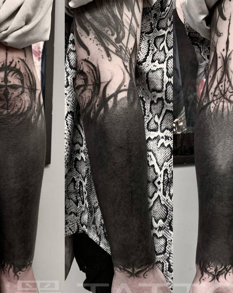 黑臂纹身图片_手臂纹身图案