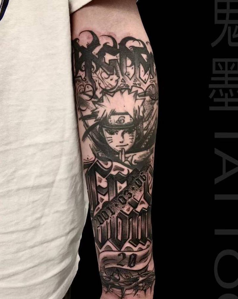 花体纹身图片_手臂纹身图案