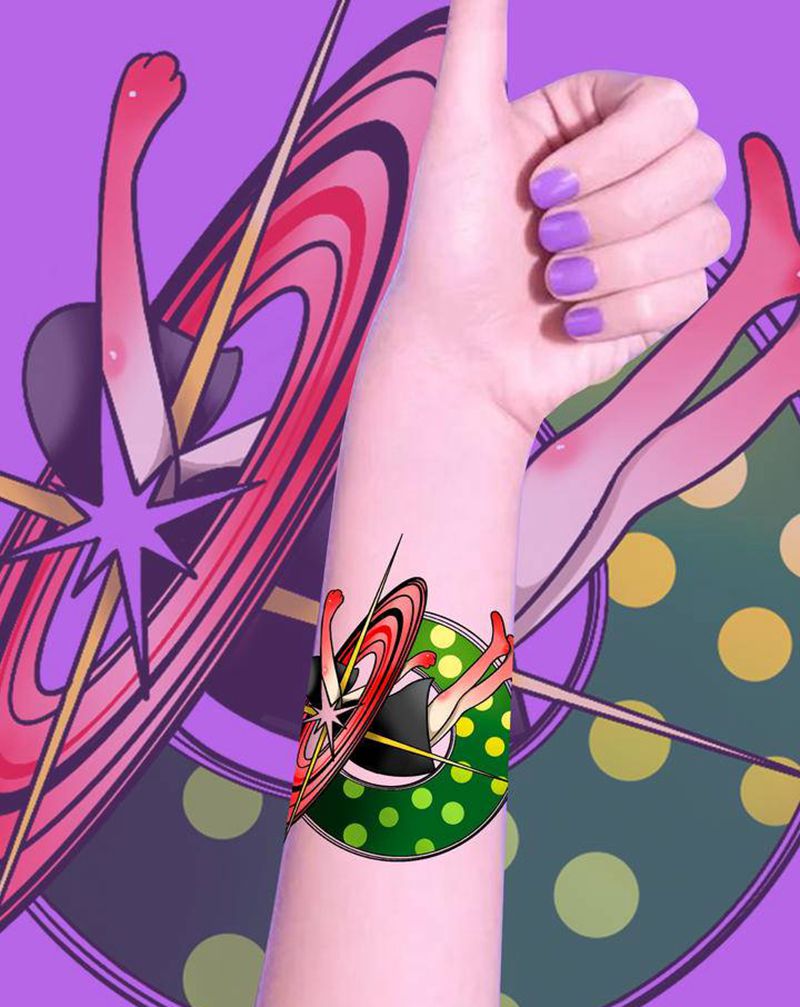 坠落纹身图片_手臂腿部New School纹身图案