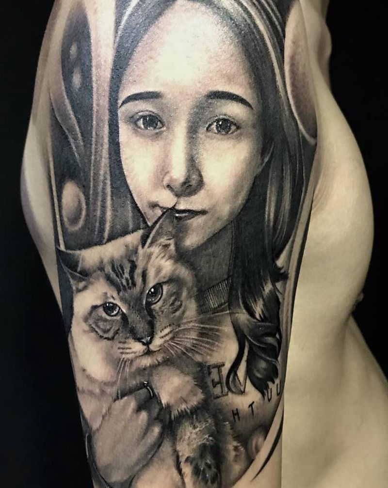 肖像纹身图片_手臂欧美写实纹身图案