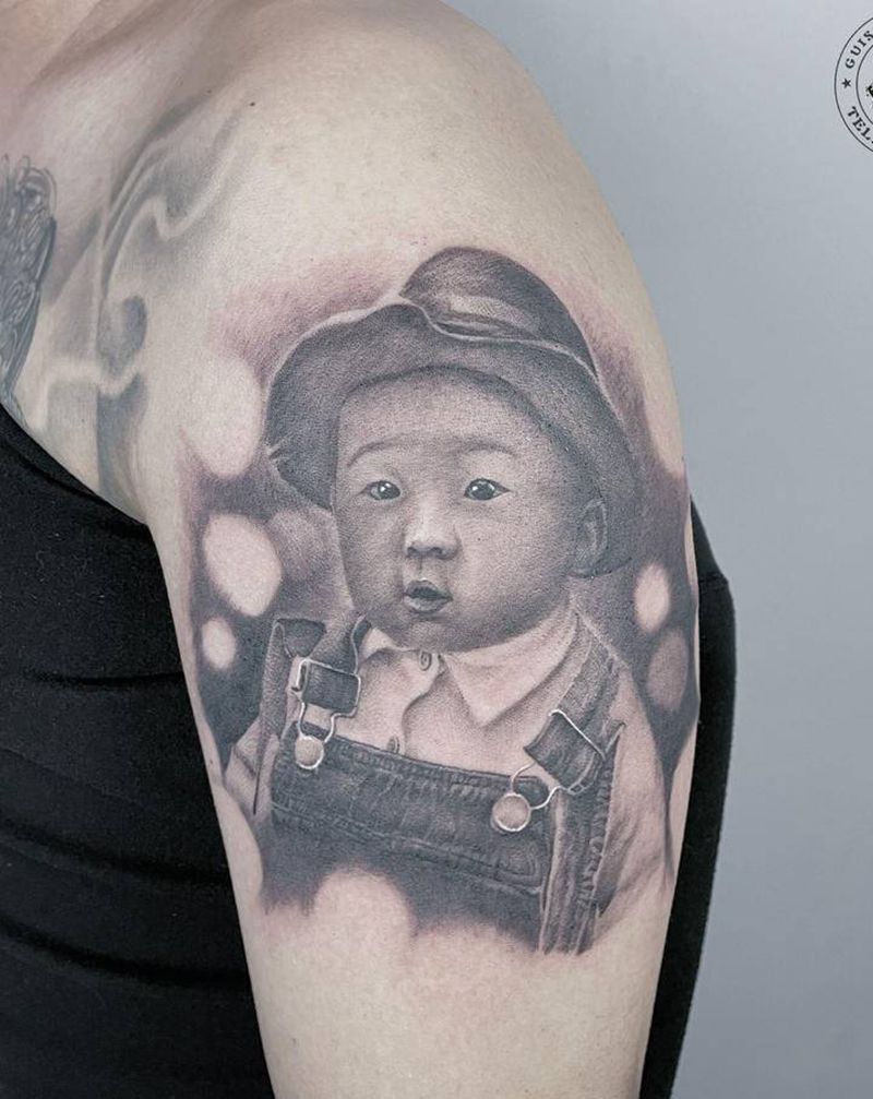 照片肖像纹身图片_手臂纹身图案