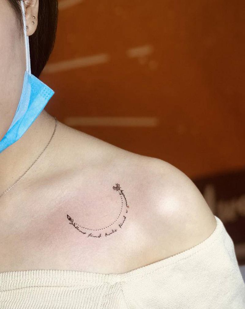 小清新纹身图片_肩部纹身图案