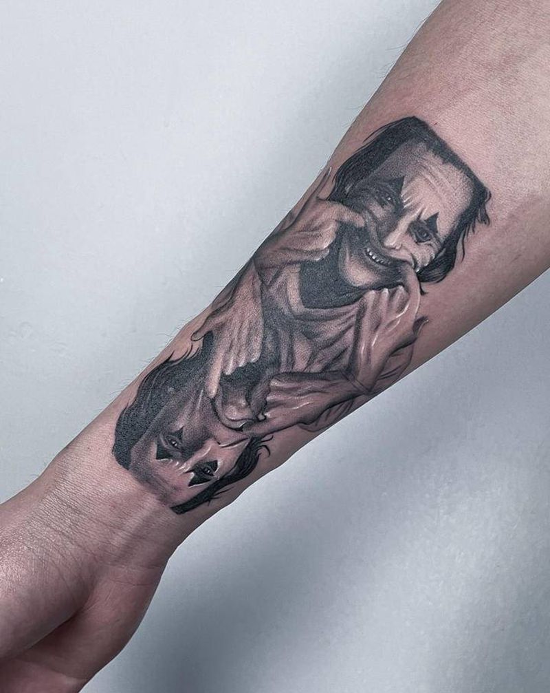 小丑纹身图片_手臂纹身图案