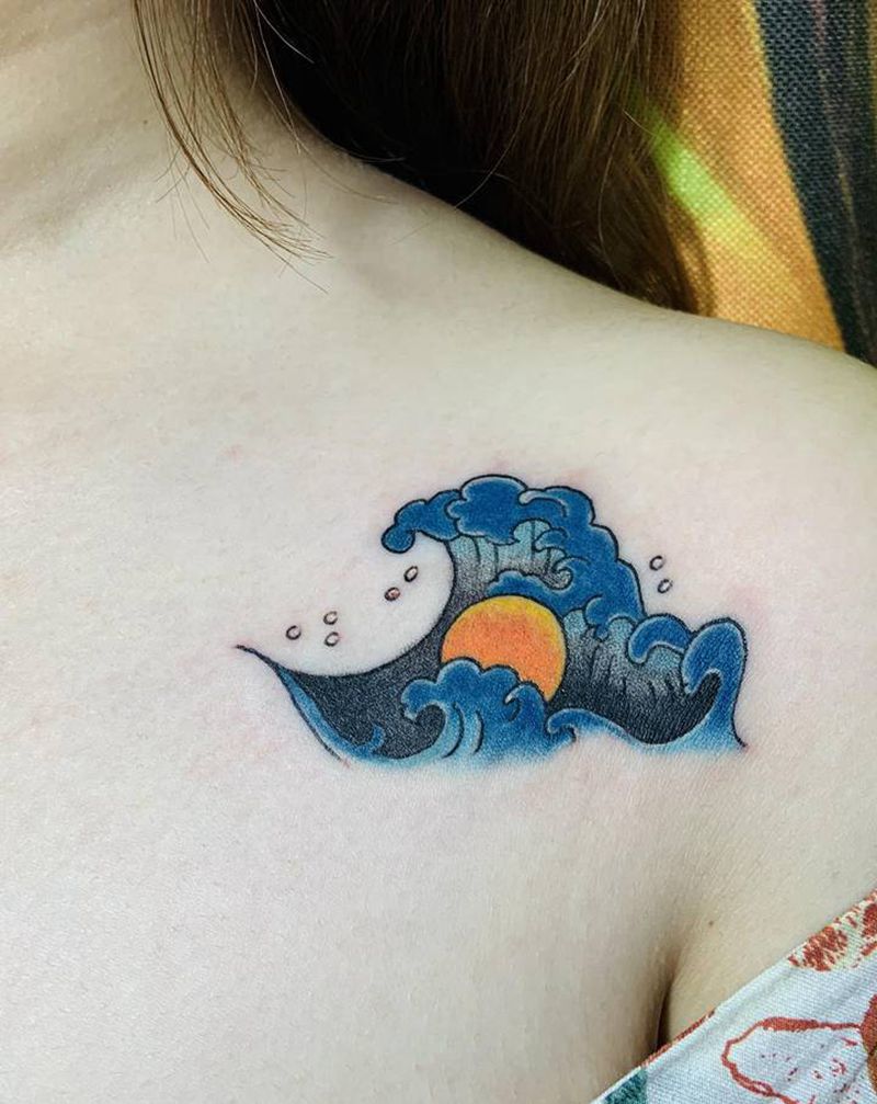 彩色小图纹身纹身图片_肩部Old School纹身图案