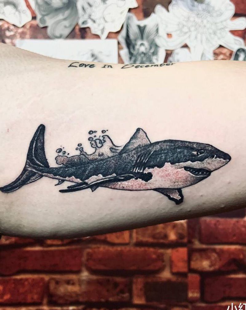 鲨鱼纹身作品纹身图片_手臂纹身图案