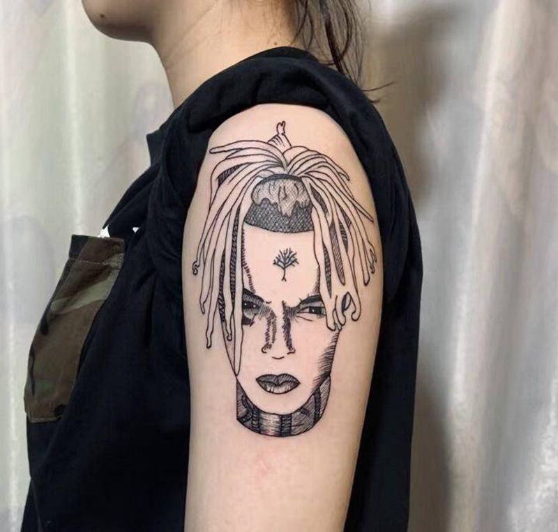 三X 相片速写纹身图片_手臂几何纹身图案