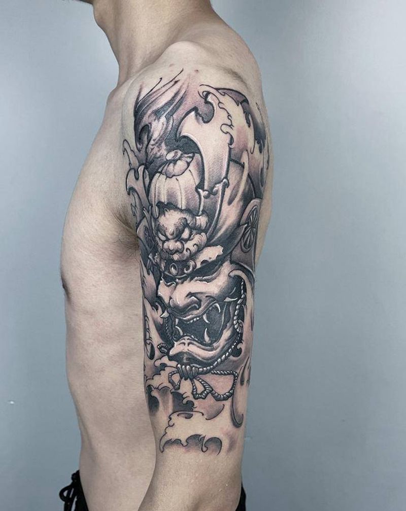 鬼武士纹身图片_新传统纹身图案
