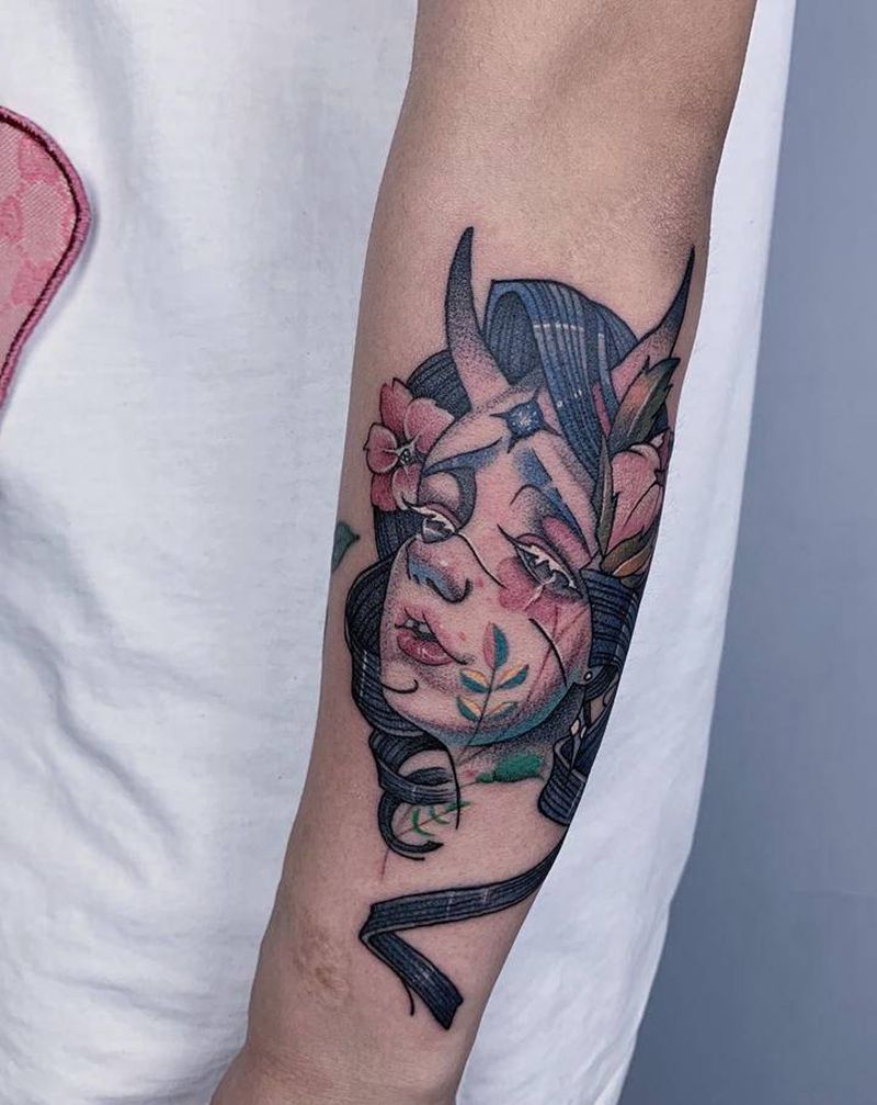 美女纹身图片_New School纹身图案