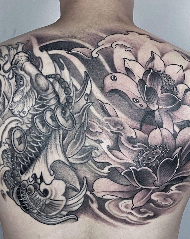 鲤鱼 修改纹身图片_新传统纹身图案