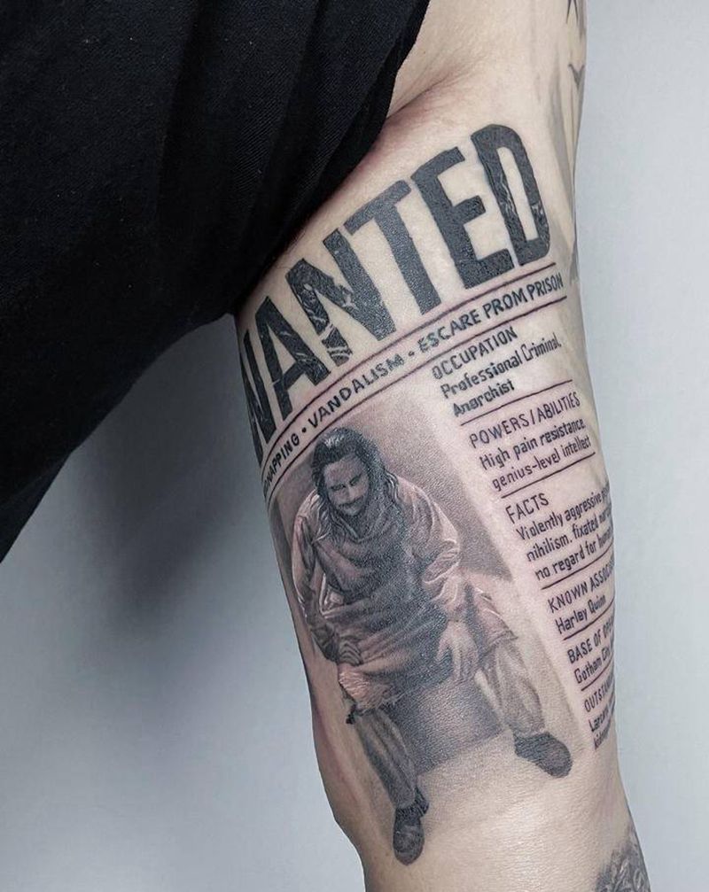 小丑纹身图片_欧美写实纹身图案