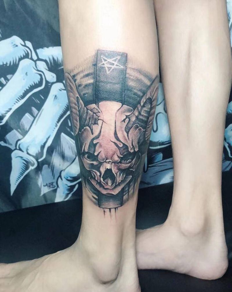 首席作品纹身图片_腿部纹身图案