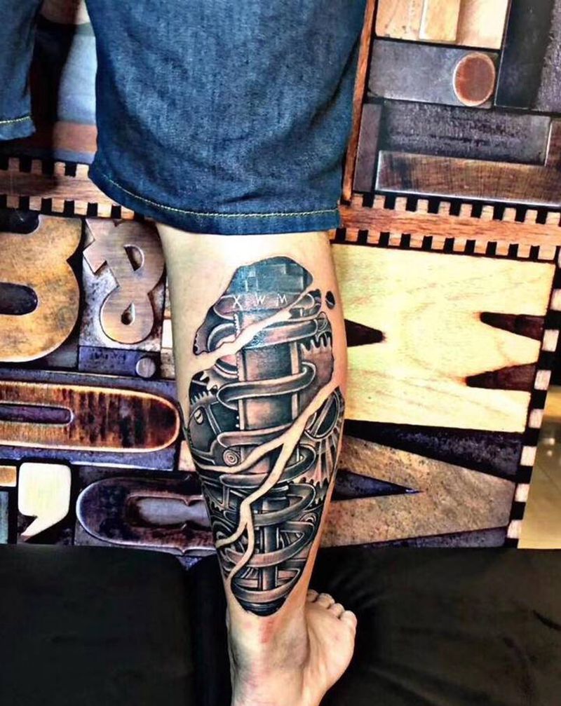 原创设计纹身图片_腿部纹身图案