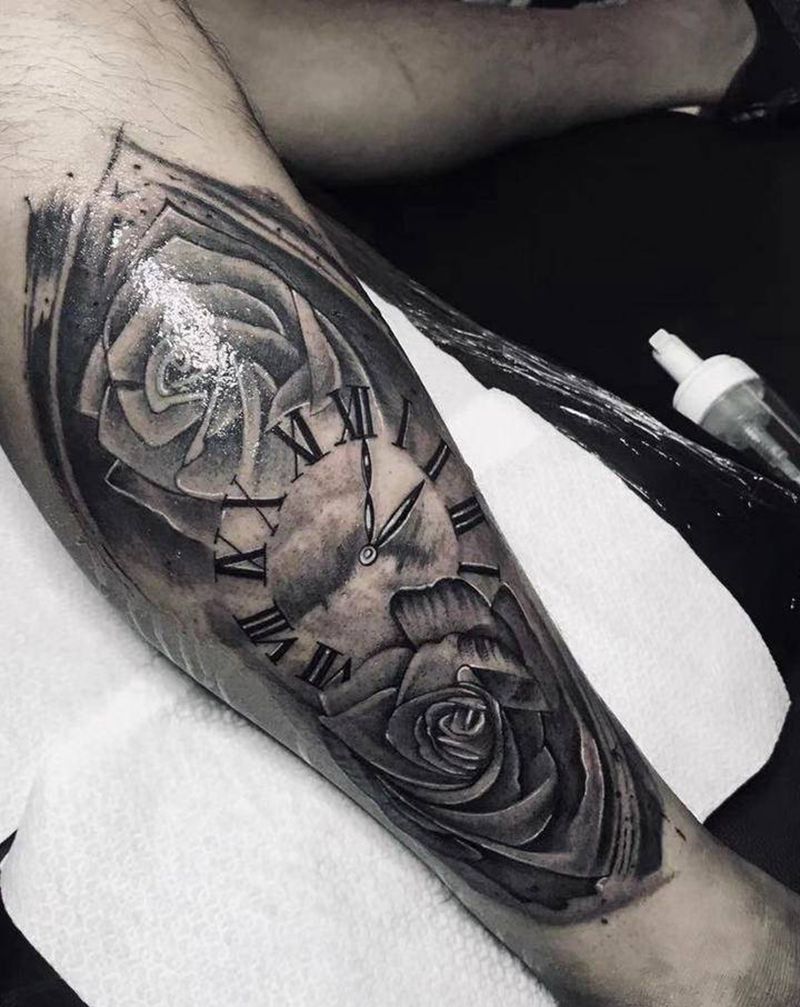 驻店作品纹身图片_腿部纹身图案