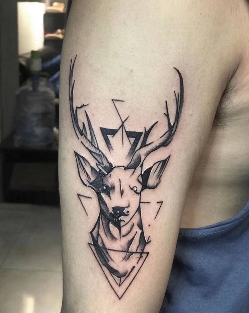 林深时见鹿海蓝时见鲸纹身图片_手臂纹身图案