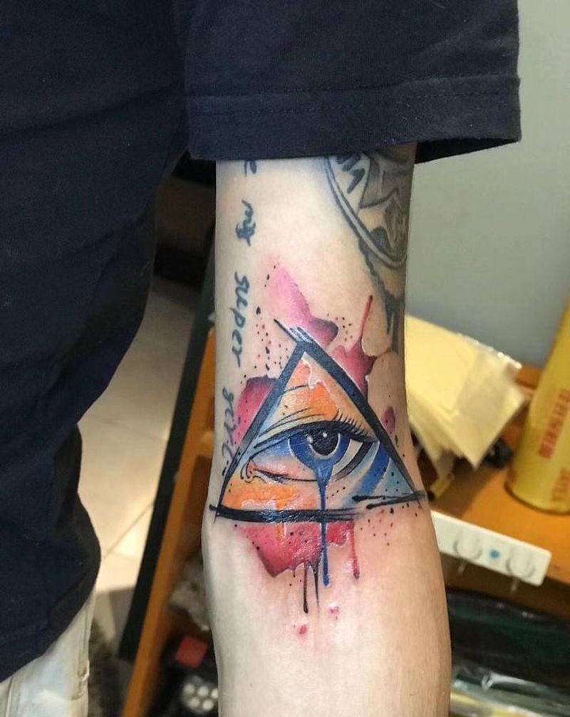 上帝之眼纹身图片_手臂纹身图案