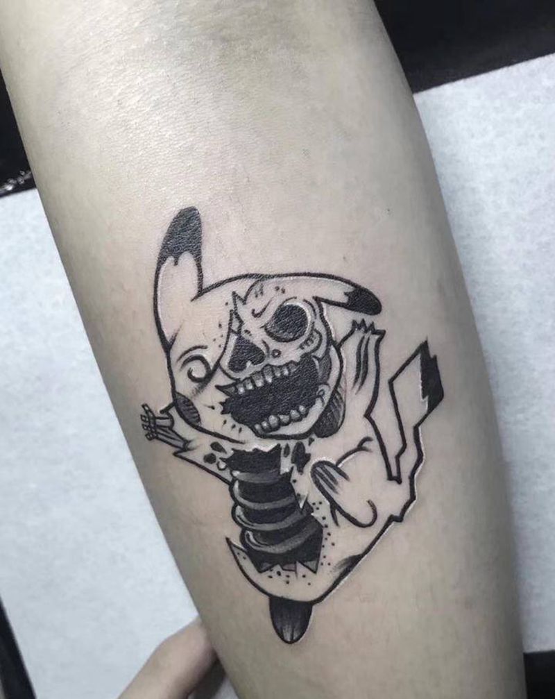 皮卡丘纹身图片_手臂手部纹身图案