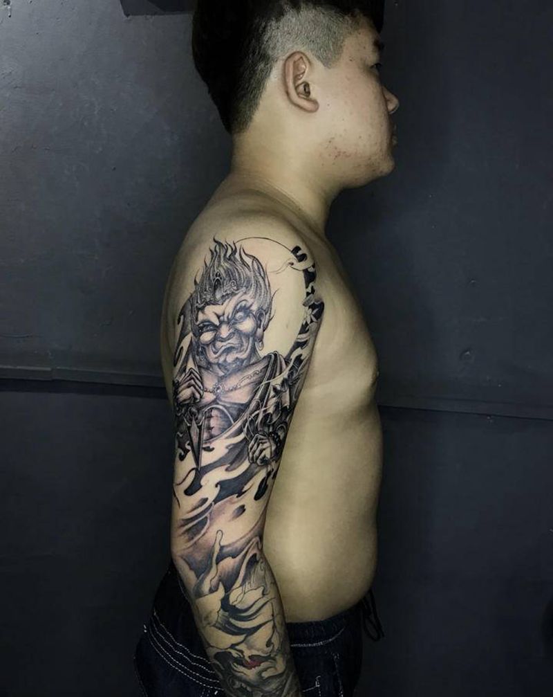 大黑天，般诺纹身图片_手部纹身图案