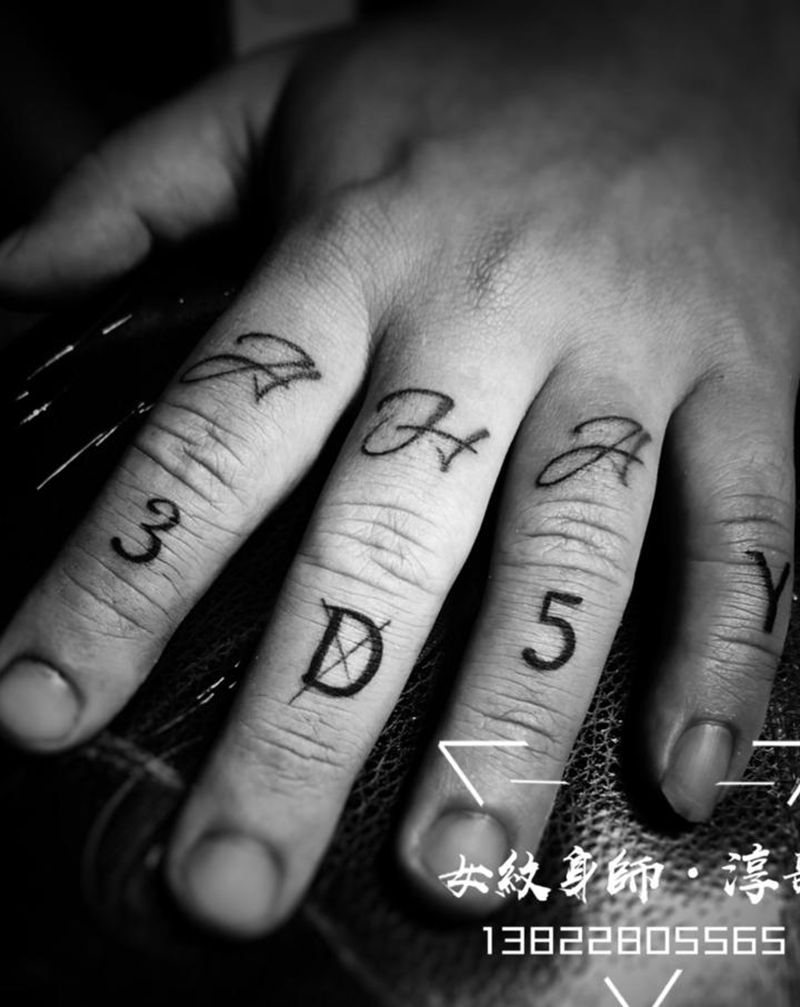 3d❌5y纹身图片_手部花体字英文纹身图案