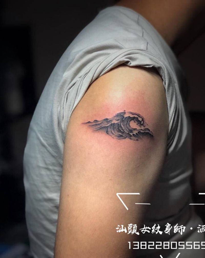 水与火纹身图片_手部手臂点刺火海浪纹身图案