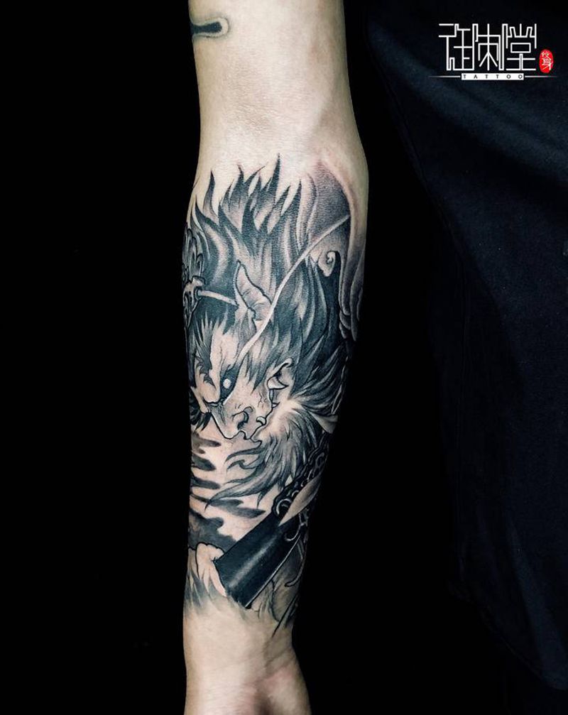 悟空纹身图片_手臂新传统纹身图案