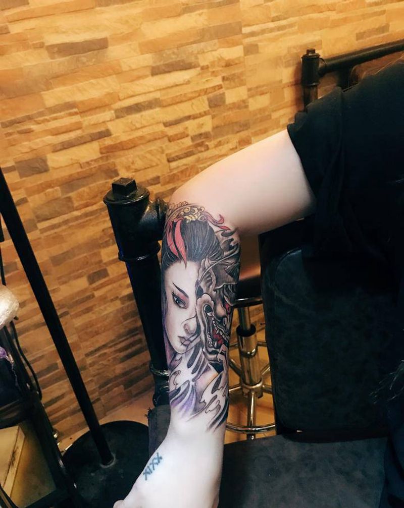 艺妓纹身图片_手臂纹身图案