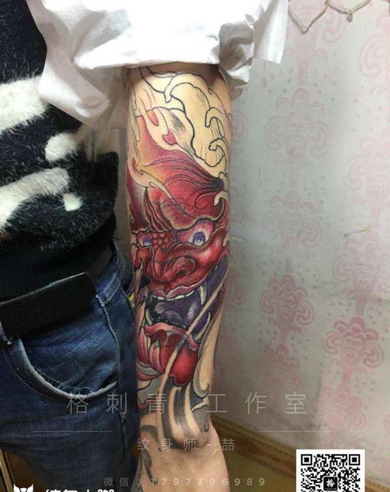 暴力般若遮盖（未完成）纹身图片_手臂纹身图案