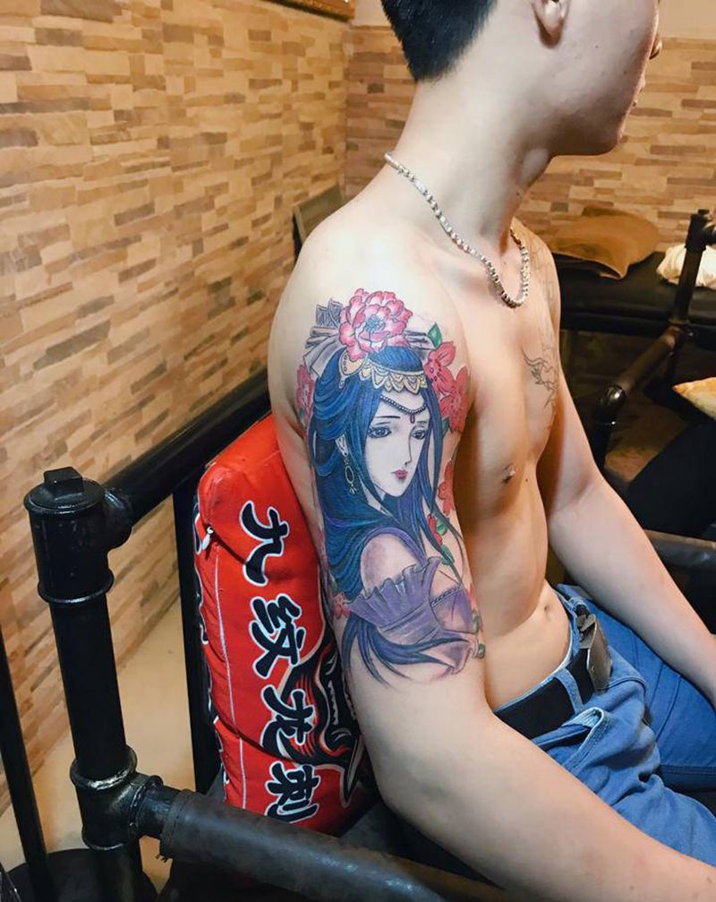 艺妓纹身图片_手臂纹身图案