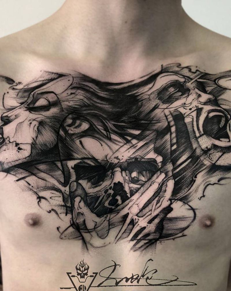 '，，，纹身图片_胸部纹身图案