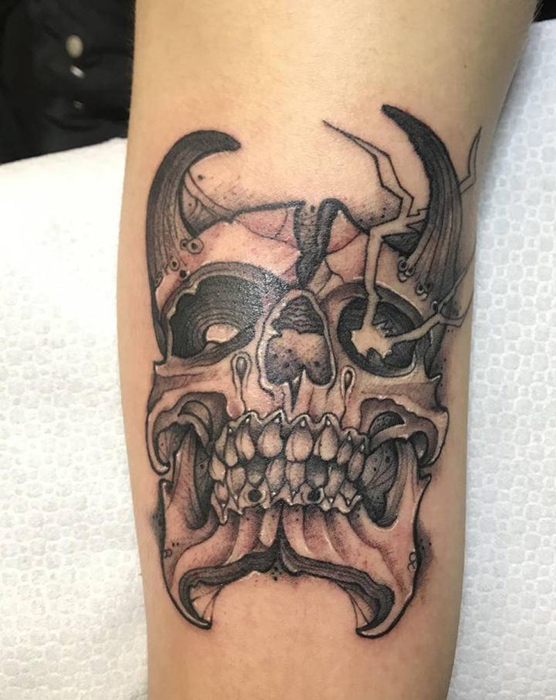 骷髅纹身图片_手臂纹身图案