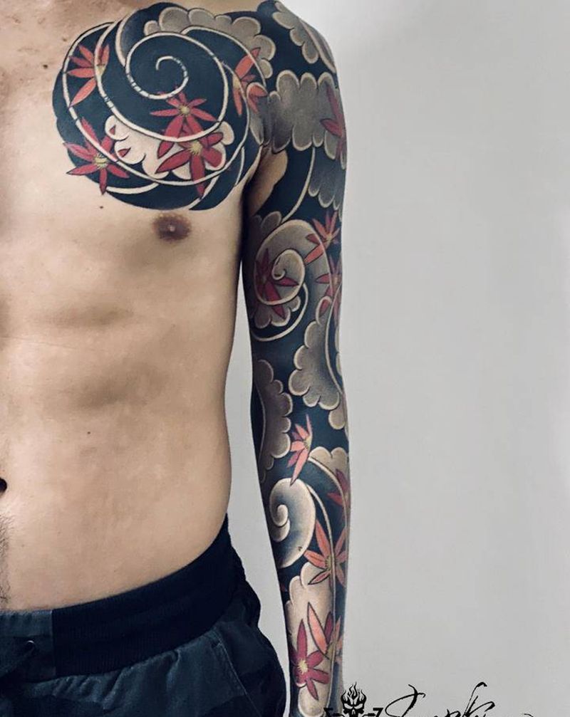 老传统纹身图片_手臂老传统纹身图案