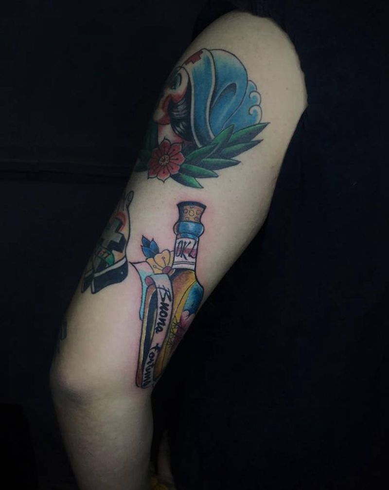 school拼接纹身图片_Old School纹身图案