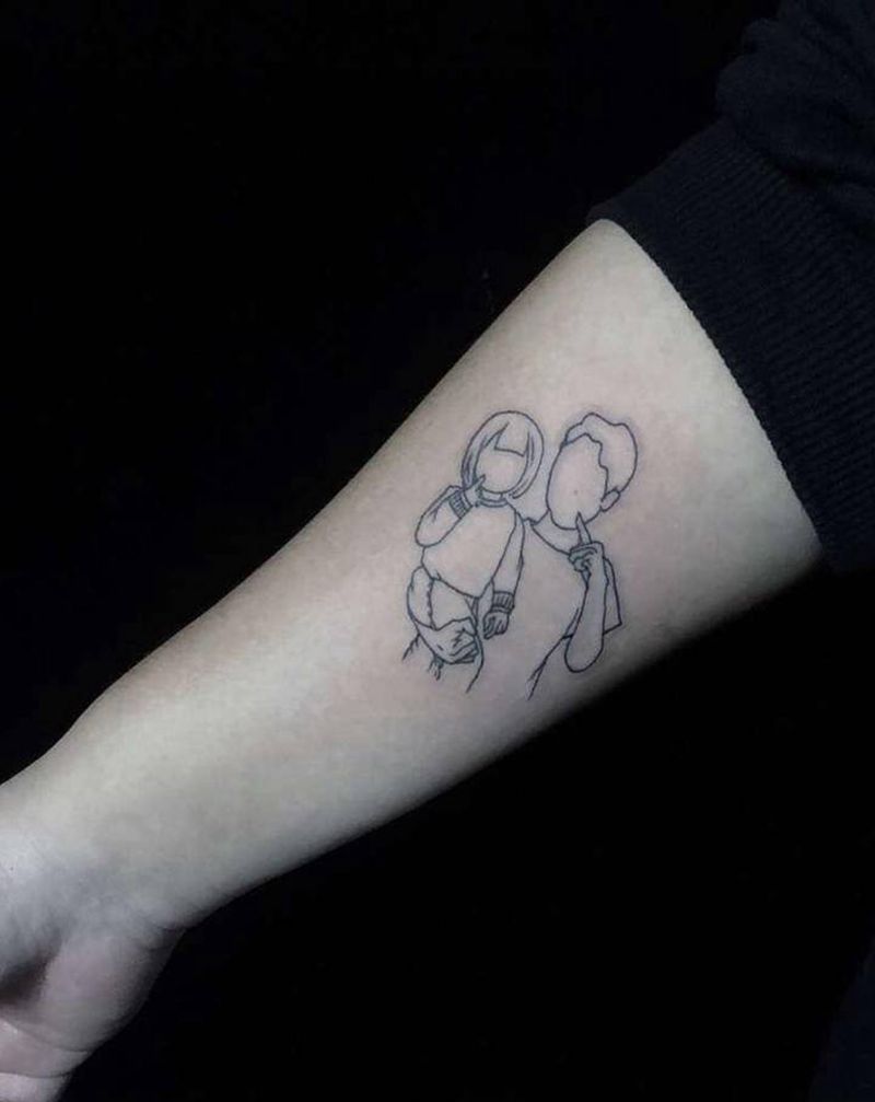 简毛画纹身图片_手臂纹身图案