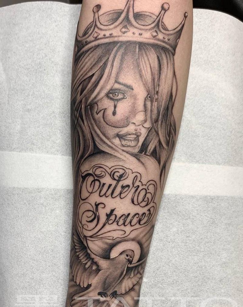 西海岸风格纹身图片_手臂欧美写实纹身图案