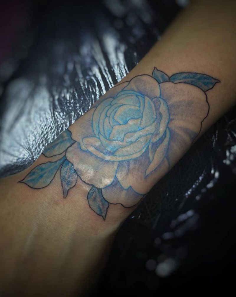 素花纹身图片_手臂手部水彩New School盖疤素花彩色纹身图案