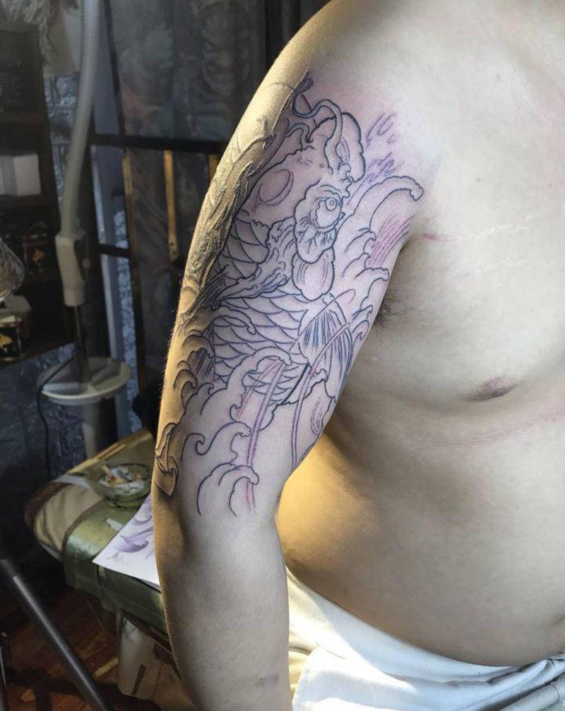 线条纹身图片_手臂纹身图案