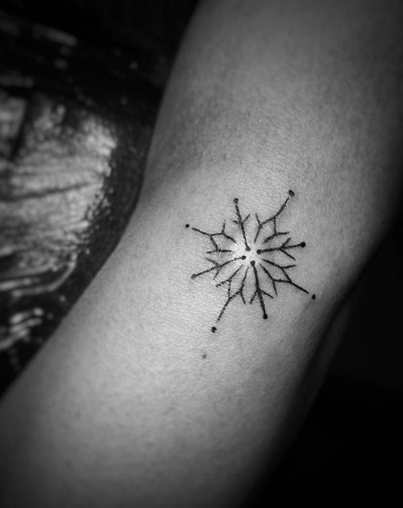 几何纹身图片_手臂脚部几何点刺几何冰花点线纹身图案