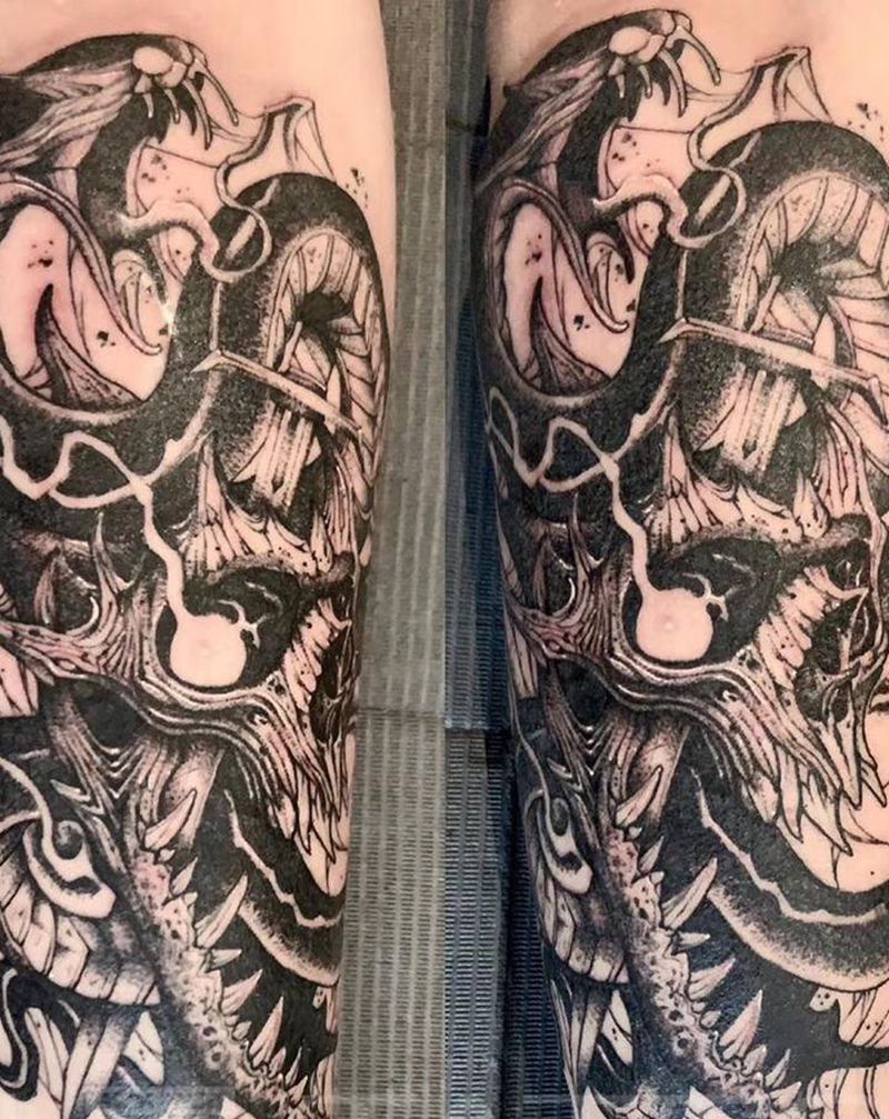 暗黑系纹身图片_手部纹身图案