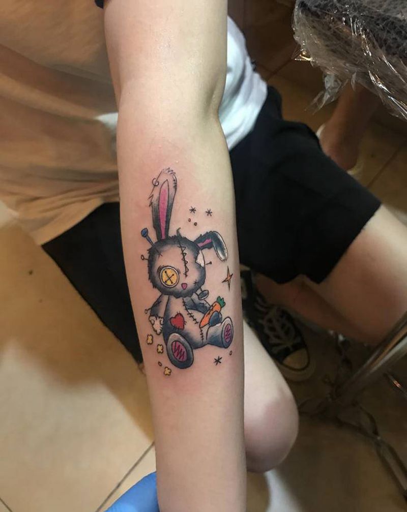 兔纹身图片_手臂New School纹身图案